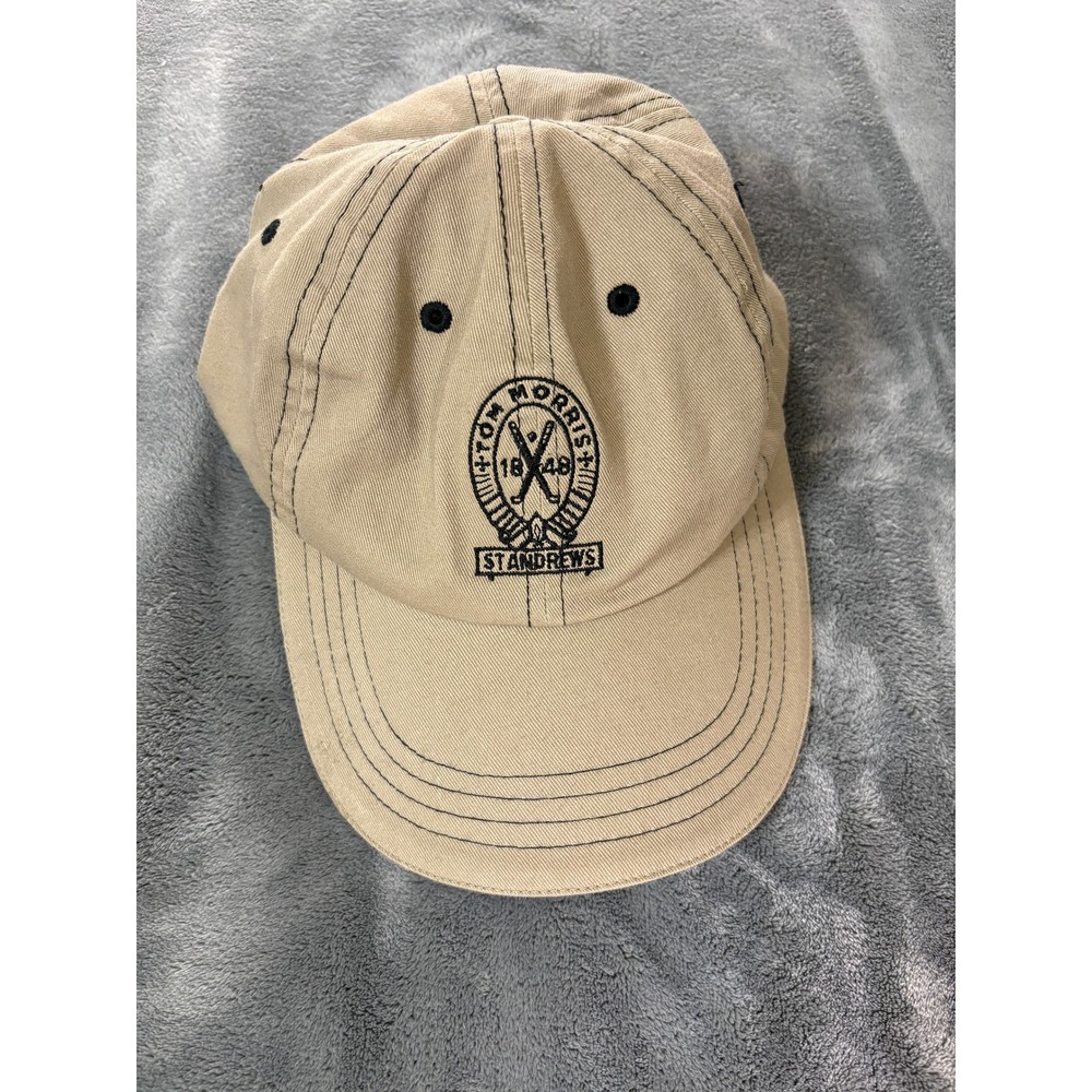 Tom Morris Collection Mens St Andrews Golf Baseball Cap OSFA Beige Cotton Twill